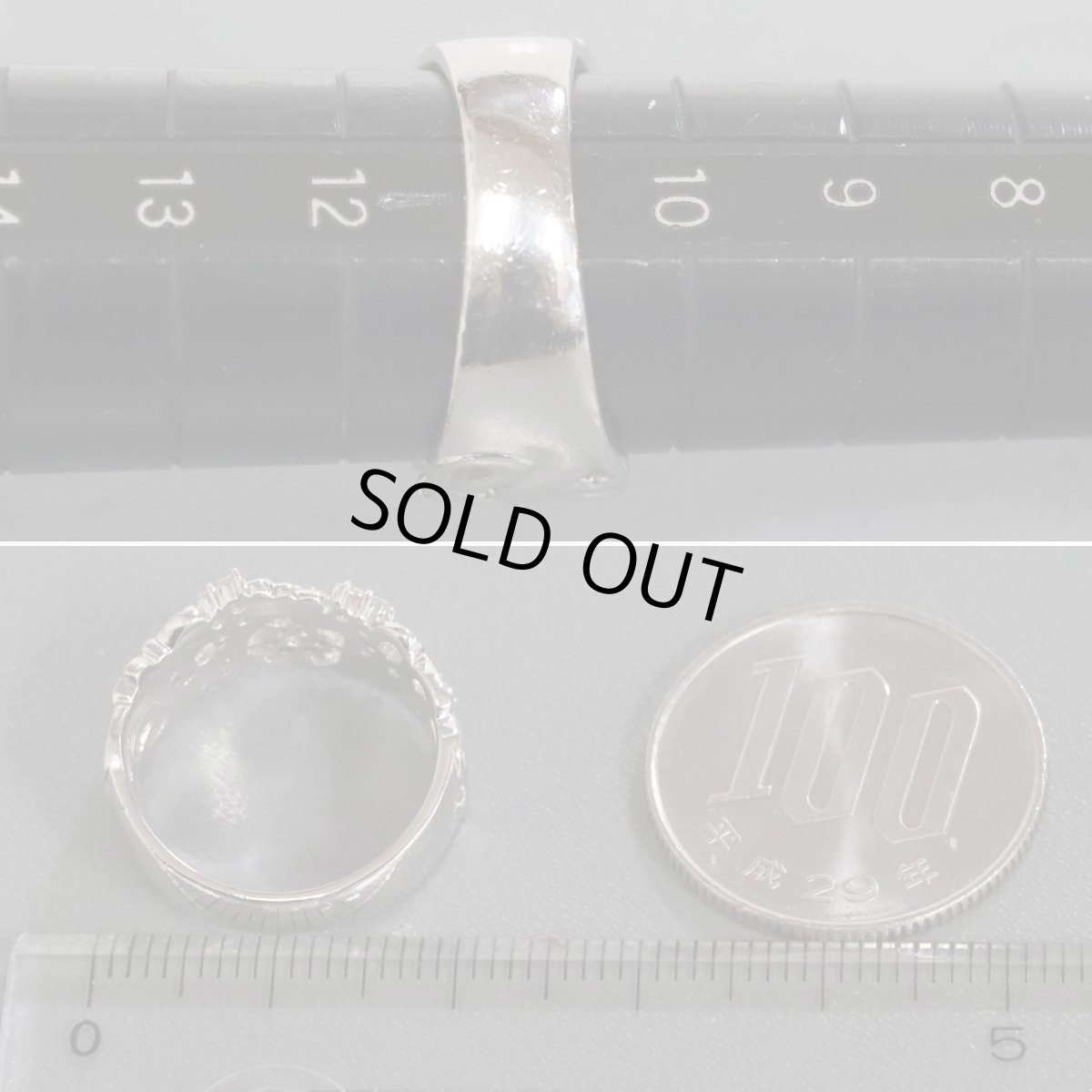 画像8: Pt900ダイヤモンドリング フラワーモチーフ D0.27 9.6g #11 (8)