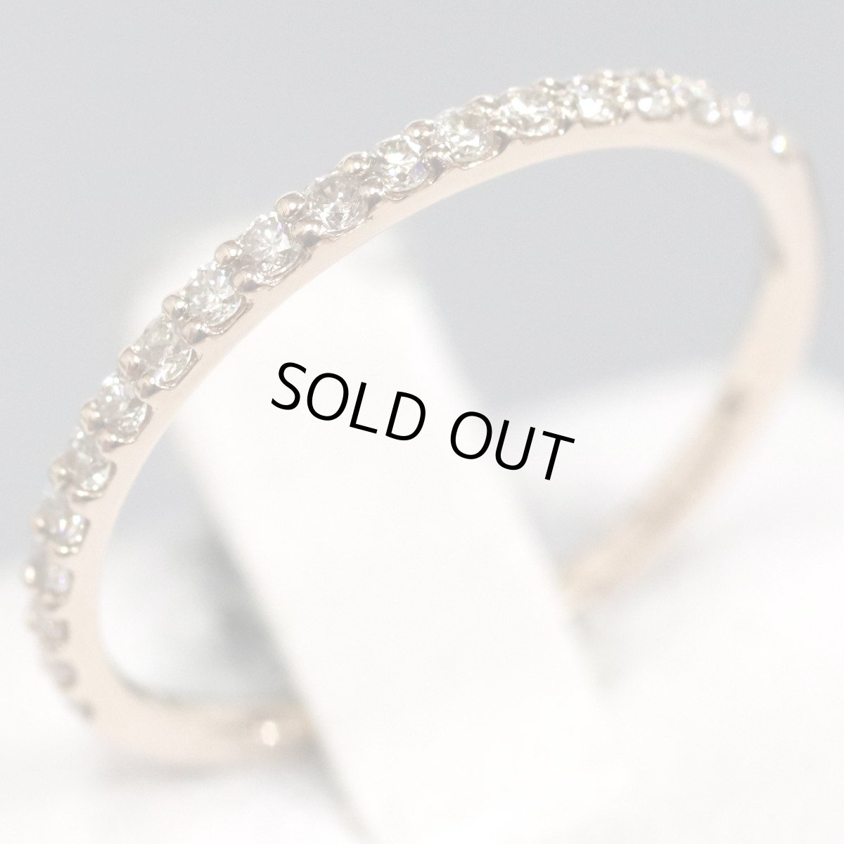 画像1: K18PGダイヤモンドリング ハーフエタニティ D0.17 0.9g #10 (1)