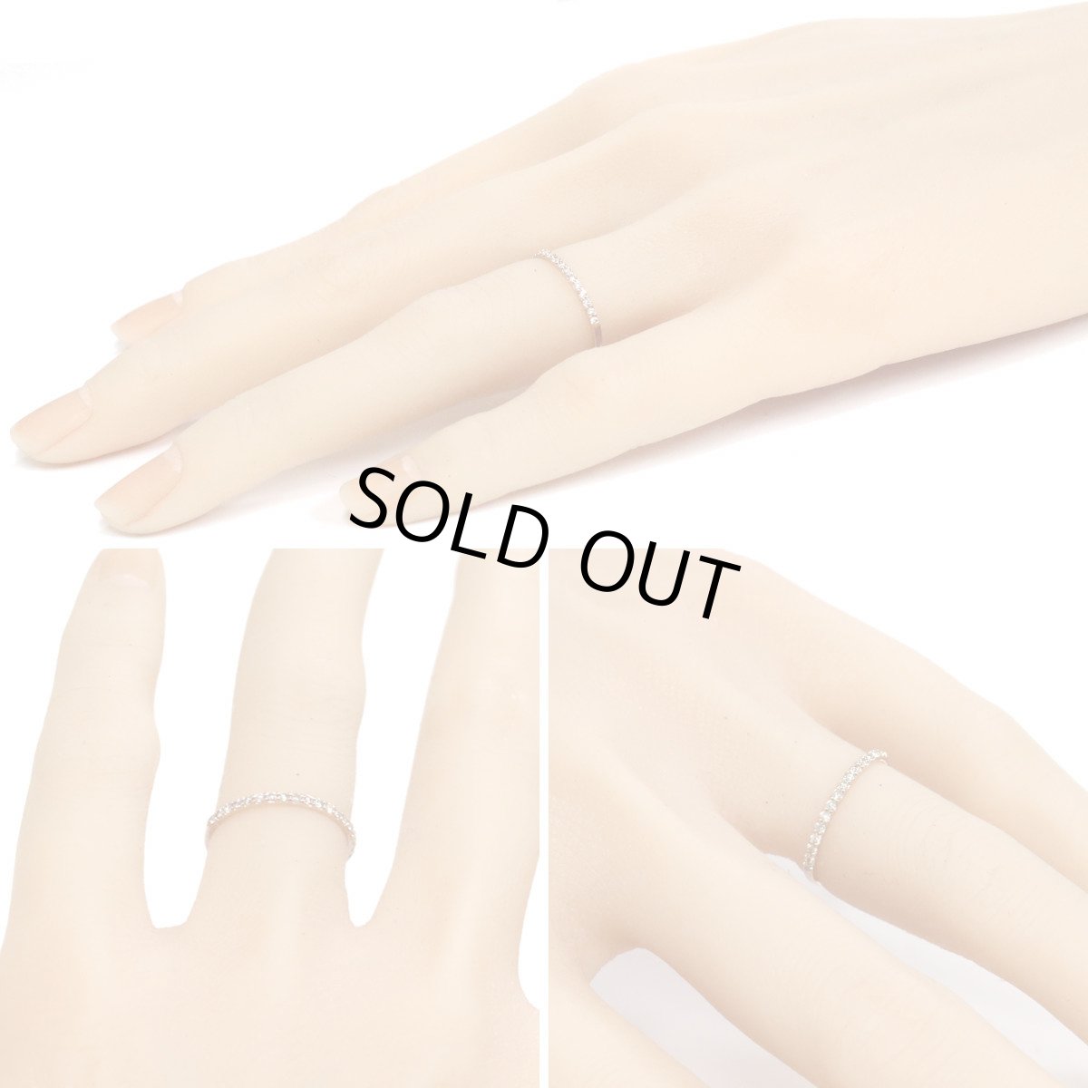 画像10: K18PGダイヤモンドリング ハーフエタニティ D0.17 0.9g #10 (10)