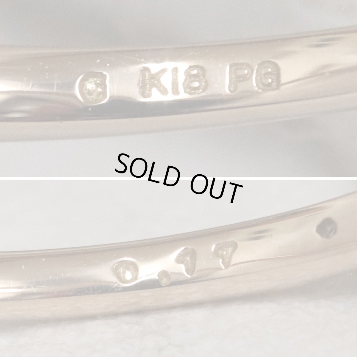 画像7: K18PGダイヤモンドリング ハーフエタニティ D0.17 0.9g #10 (7)