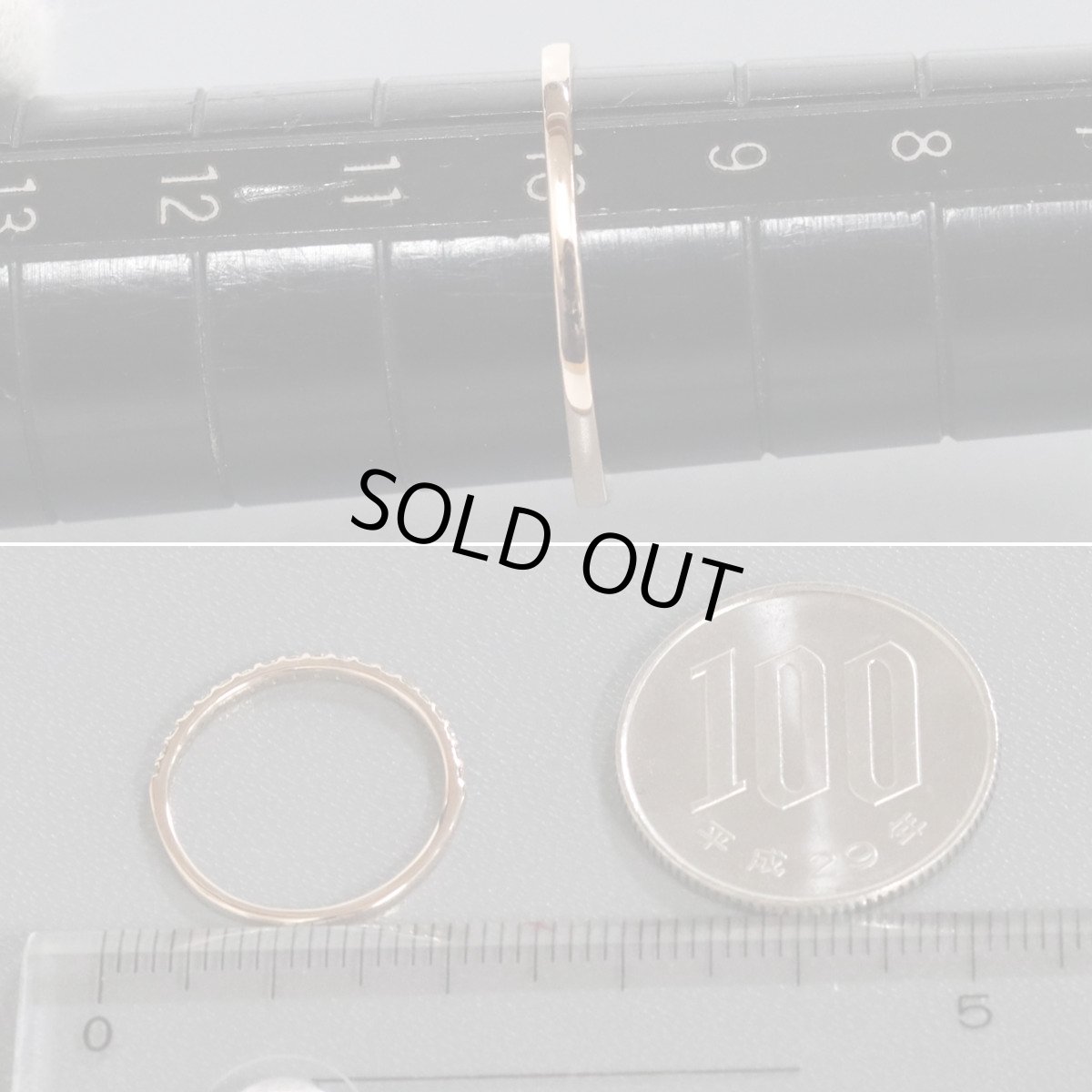 画像8: K18PGダイヤモンドリング ハーフエタニティ D0.17 0.9g #10 (8)