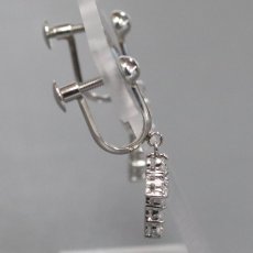 画像3: Pt900ダイヤモンドイヤリング クロスモチーフ D0.15×2 2.2g (3)