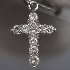 画像5: Pt900ダイヤモンドイヤリング クロスモチーフ D0.15×2 2.2g (5)