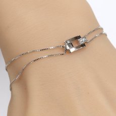 画像10: ピンキー&ダイアン 750WGダイヤモンドブレスレット D0.03 3.4g 16-18cm (10)