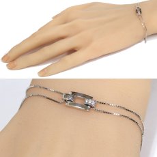 画像9: ピンキー&ダイアン 750WGダイヤモンドブレスレット D0.03 3.4g 16-18cm (9)