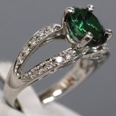 画像2: Pt900グリーントルマリンダイヤモンドリング T2.59 D0.30 7.7g #14 (2)