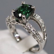 画像3: Pt900グリーントルマリンダイヤモンドリング T2.59 D0.30 7.7g #14 (3)