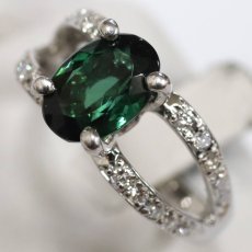 画像4: Pt900グリーントルマリンダイヤモンドリング T2.59 D0.30 7.7g #14 (4)