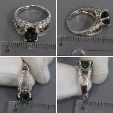 画像9: Pt900グリーントルマリンダイヤモンドリング T2.59 D0.30 7.7g #14 (9)