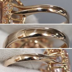 画像6: K18PGモルガナイトダイヤモンドサファイアリング M3.96 D0.33 S0.20 5.8g #10 (6)