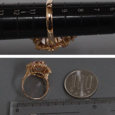 画像8: K18PGモルガナイトダイヤモンドサファイアリング M3.96 D0.33 S0.20 5.8g #10 (8)