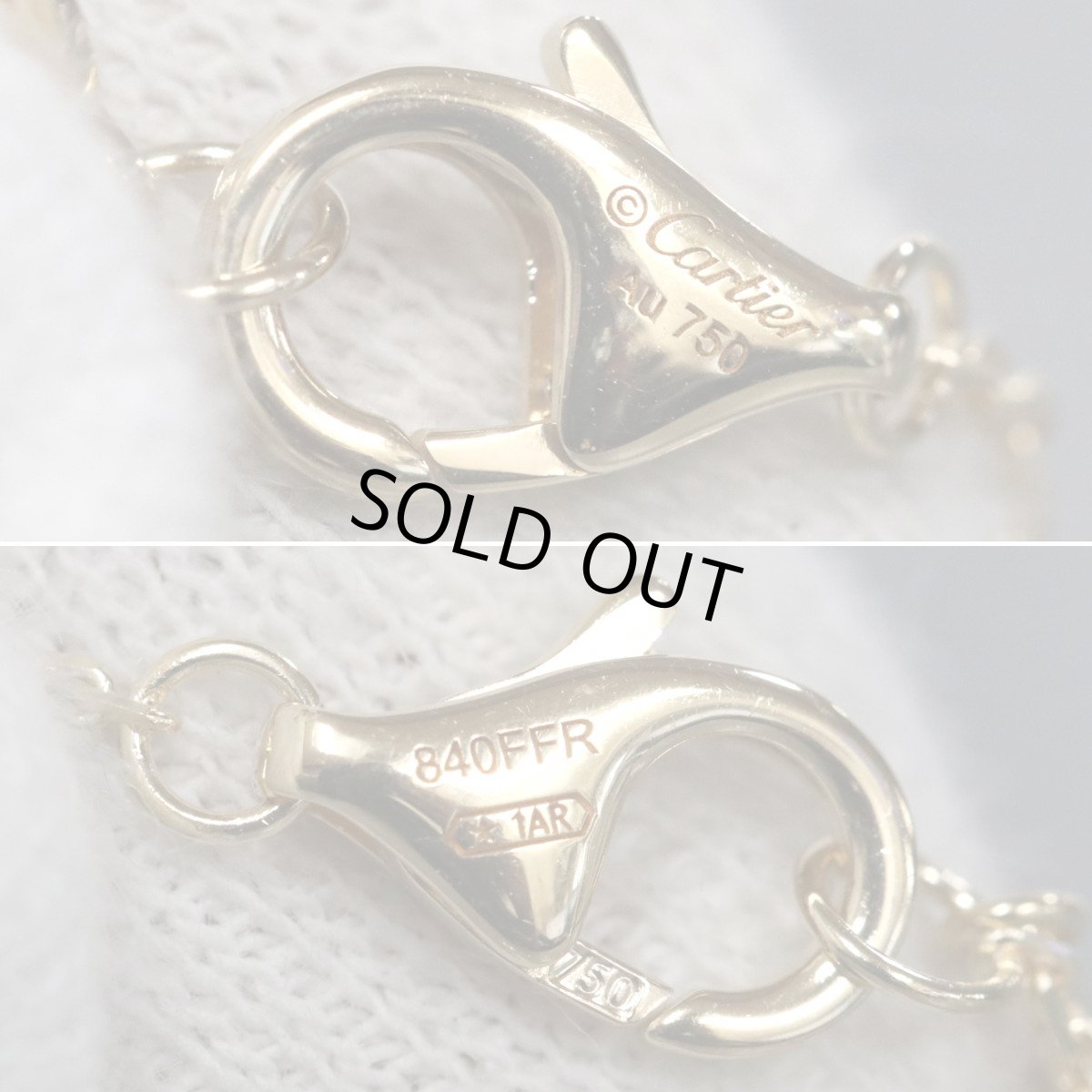 画像7: 750YGダムール ネックレス XS 1PD 2.1g(B7224517)内外箱 保証書 (7)