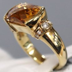画像2: タサキ K18シトリンダイヤモンドリング C4.21 D0.08 7.1g #11 内外箱 (2)