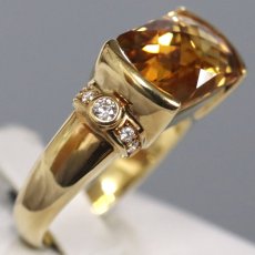 画像3: タサキ K18シトリンダイヤモンドリング C4.21 D0.08 7.1g #11 内外箱 (3)