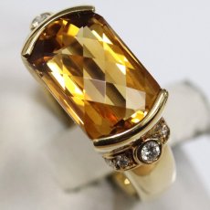 画像4: タサキ K18シトリンダイヤモンドリング C4.21 D0.08 7.1g #11 内外箱 (4)