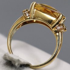 画像5: タサキ K18シトリンダイヤモンドリング C4.21 D0.08 7.1g #11 内外箱 (5)