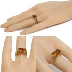 画像9: タサキ K18シトリンダイヤモンドリング C4.21 D0.08 7.1g #11 内外箱 (9)