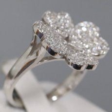 画像3: K18WGダイヤモンドリング フラワーモチーフ D0.72 4.8g #11 (3)
