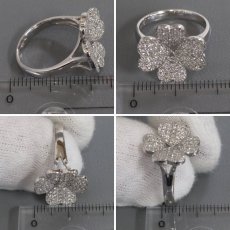 画像9: K18WGダイヤモンドリング フラワーモチーフ D0.72 4.8g #11 (9)