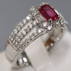 画像3: Pt900ルビーダイヤモンドリング R0.65 D0.60 6.1g #10 鑑別カード (3)