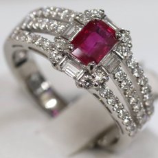 画像4: Pt900ルビーダイヤモンドリング R0.65 D0.60 6.1g #10 鑑別カード (4)