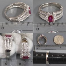 画像8: Pt900ルビーダイヤモンドリング R0.65 D0.60 6.1g #10 鑑別カード (8)