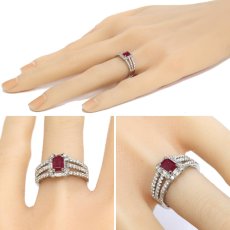 画像9: Pt900ルビーダイヤモンドリング R0.65 D0.60 6.1g #10 鑑別カード (9)