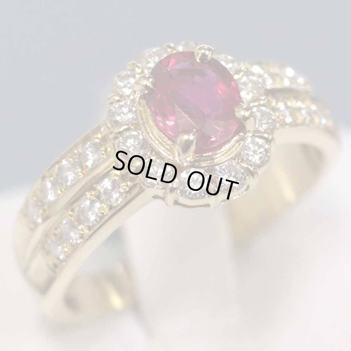 画像1: K18ルビーダイヤモンドリング R0.674 D0.66 4.3g #11 鑑別カード (1)