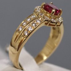 画像2: K18ルビーダイヤモンドリング R0.674 D0.66 4.3g #11 鑑別カード (2)