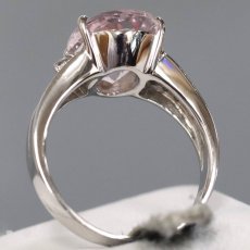 画像5: K18WGモルガナイトダイヤモンドリング M5.56 D0.12 7.5g #18 鑑別カード (5)