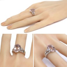 画像9: K18WGモルガナイトダイヤモンドリング M5.56 D0.12 7.5g #18 鑑別カード (9)