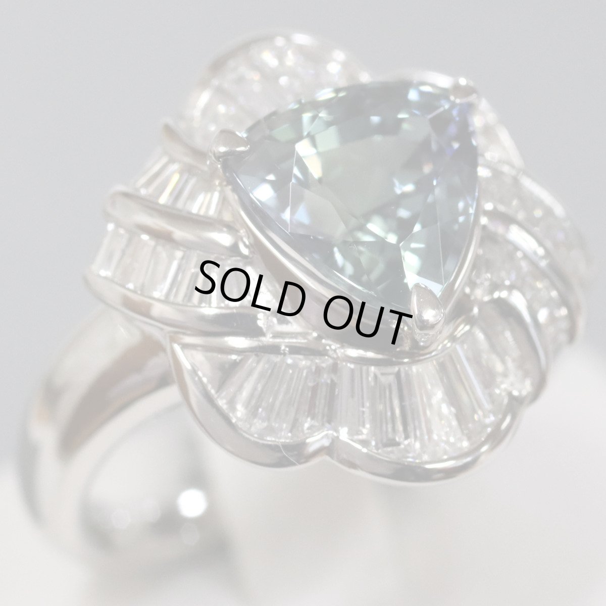 画像1: Pt900ゾイサイトダイヤモンドリング 2.767 D0.83 11.2g #13 鑑別カード (1)