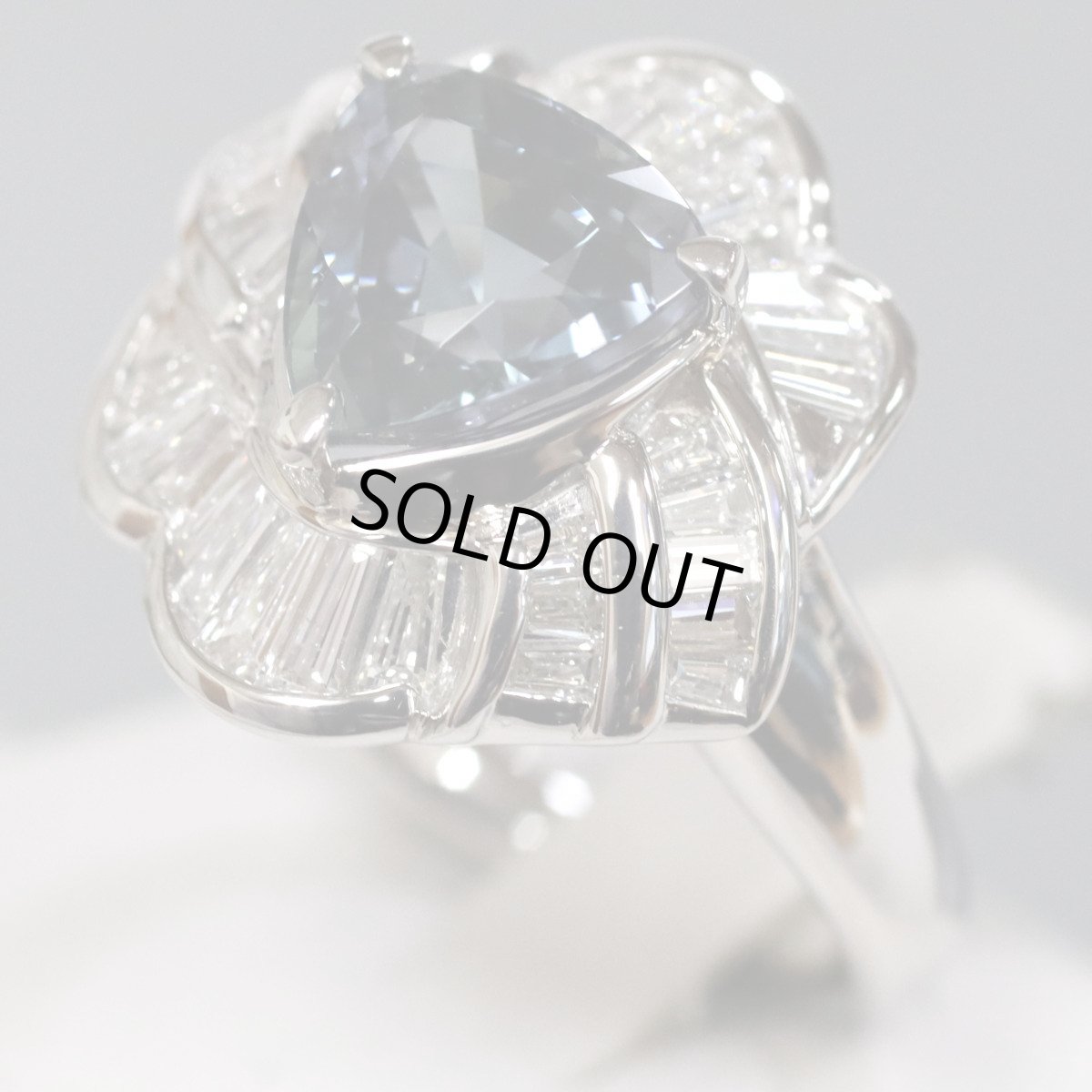 画像2: Pt900ゾイサイトダイヤモンドリング 2.767 D0.83 11.2g #13 鑑別カード (2)