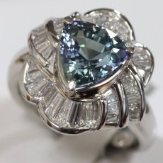 画像4: Pt900ゾイサイトダイヤモンドリング 2.767 D0.83 11.2g #13 鑑別カード (4)