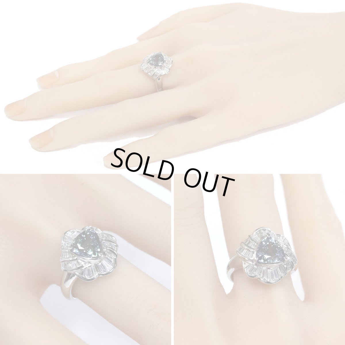 画像9: Pt900ゾイサイトダイヤモンドリング 2.767 D0.83 11.2g #13 鑑別カード (9)