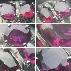 画像4: K18WG非加熱ピジョンブラッドルビー/ダイヤモンドリング R0.74 R0.78 D0.27 D0.30 6.4g #14 AIGS鑑別書×2 (4)