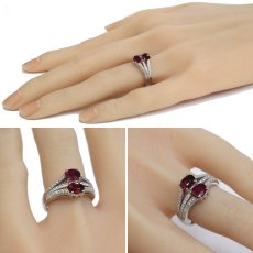 画像9: K18WG非加熱ピジョンブラッドルビー/ダイヤモンドリング R0.74 R0.78 D0.27 D0.30 6.4g #14 AIGS鑑別書×2 (9)