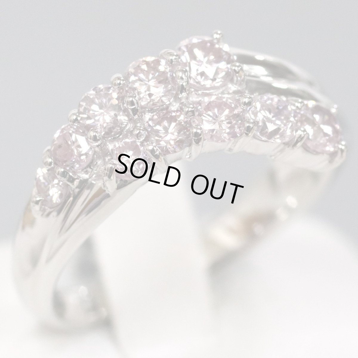 画像1: Pt900ピンクダイヤモンドリング PD1.02 7.4g #12.5 ソーティング (1)