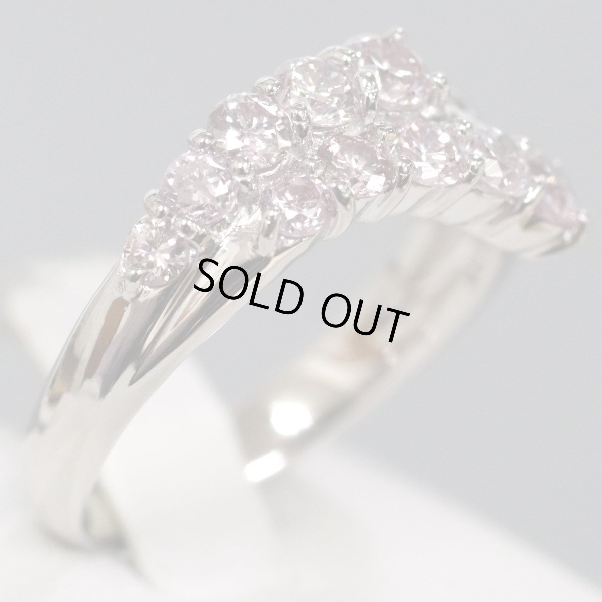 画像3: Pt900ピンクダイヤモンドリング PD1.02 7.4g #12.5 ソーティング (3)