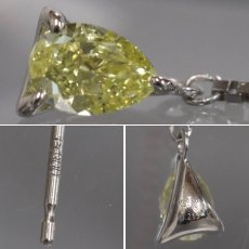 画像5: Pt900/950イエローダイヤモンドピアス D0.223 D0.213 キャッチ込み1.2g ソーティング×2 鑑定書 (5)