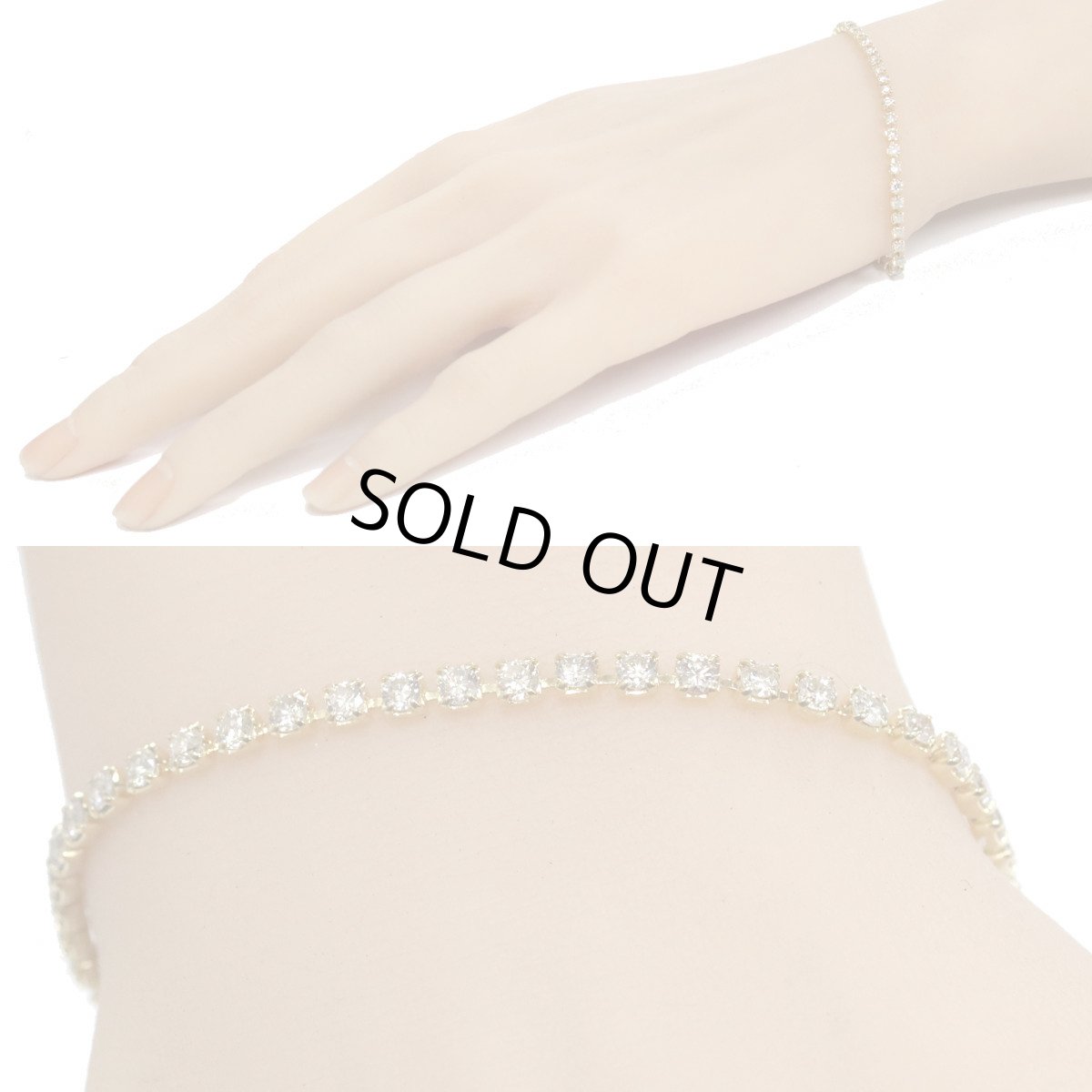 画像10: K18ダイヤモンドテニスブレスレット D3.00 5.3g 17.5cm (10)