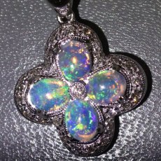 画像4: K18WGオパールダイヤモンドペンダント O0.74 D0.23 5.6g 40cm (4)