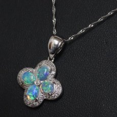 画像7: K18WGオパールダイヤモンドペンダント O0.74 D0.23 5.6g 40cm (7)