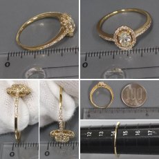 画像8: K18ダイヤモンドリング D0.51 D0.19 2.3g #14.5 ソーティング (8)