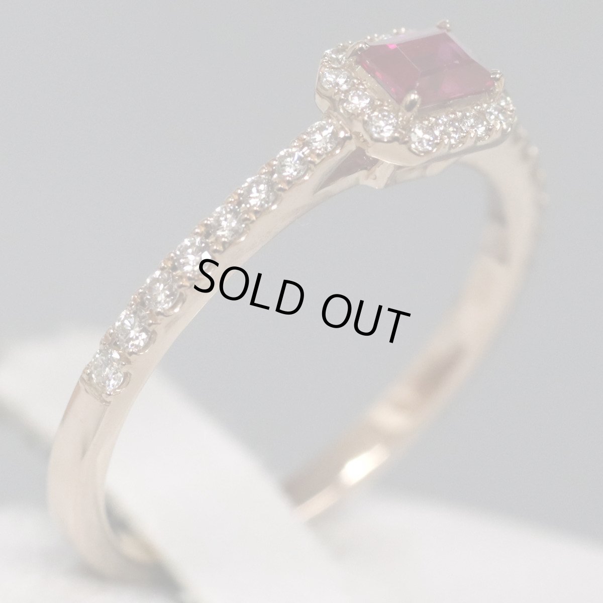 画像3: K18PGルビーダイヤモンドリング R0.23 D0.16 1.9g #11 鑑別書 (3)