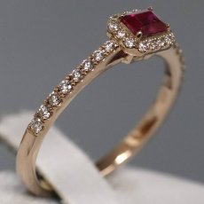画像3: K18PGルビーダイヤモンドリング R0.23 D0.16 1.9g #11 鑑別書 (3)