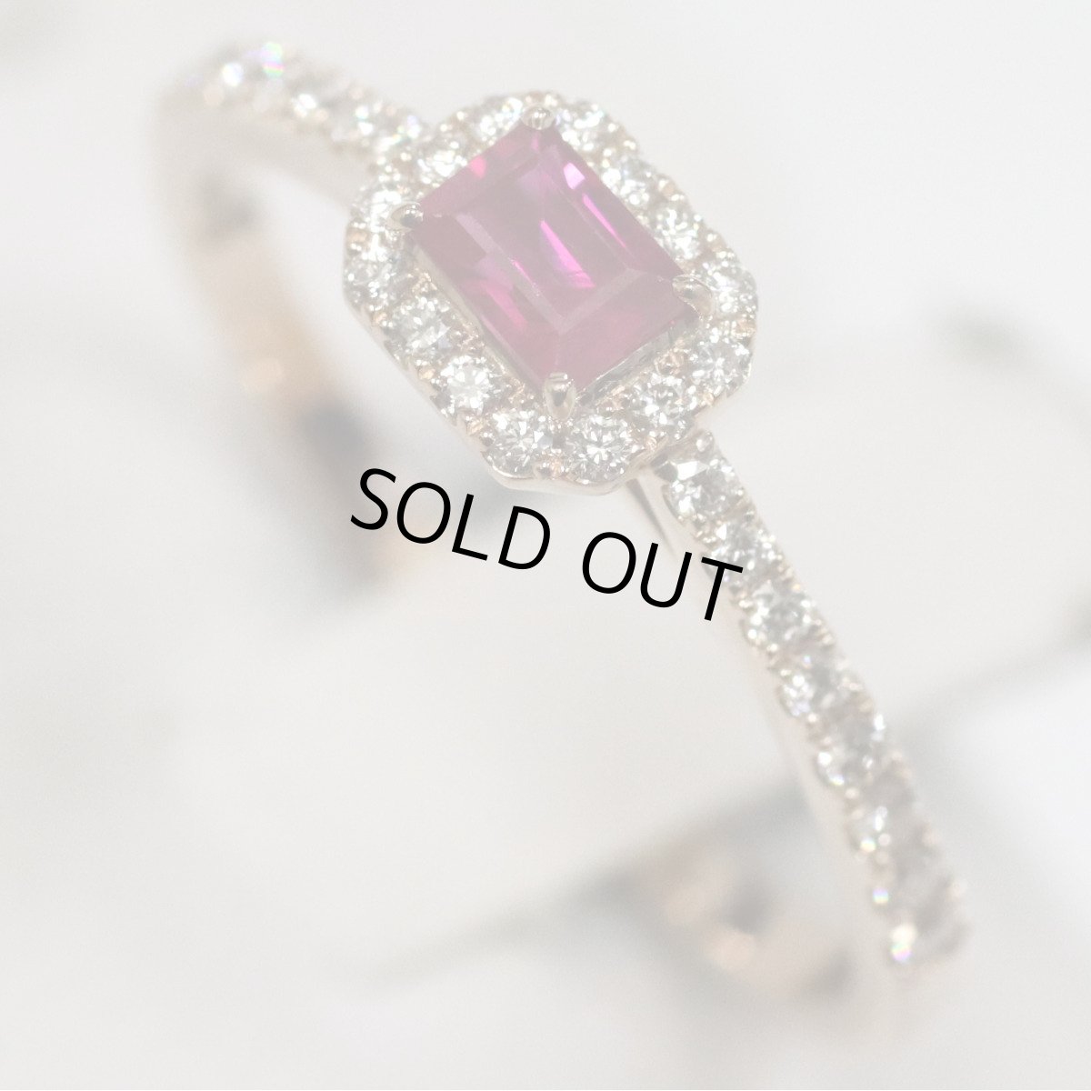 画像4: K18PGルビーダイヤモンドリング R0.23 D0.16 1.9g #11 鑑別書 (4)