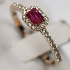 画像4: K18PGルビーダイヤモンドリング R0.23 D0.16 1.9g #11 鑑別書 (4)