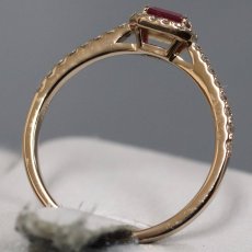 画像5: K18PGルビーダイヤモンドリング R0.23 D0.16 1.9g #11 鑑別書 (5)