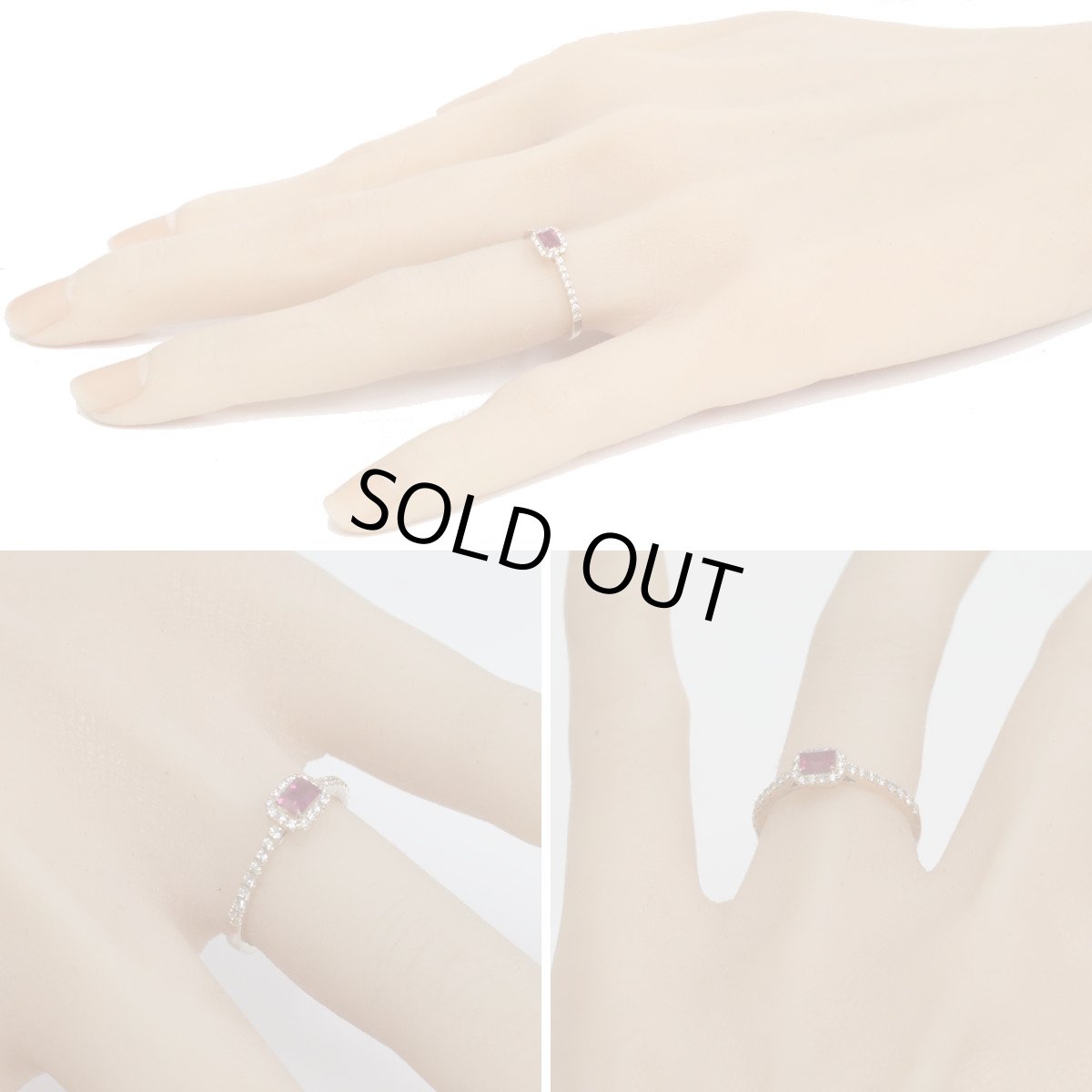 画像9: K18PGルビーダイヤモンドリング R0.23 D0.16 1.9g #11 鑑別書 (9)